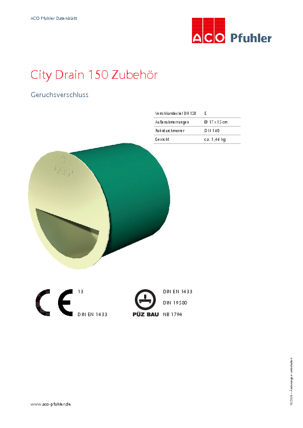 datenblatt-city-drain-nw150-klasse-e-zubehoer-geruchsverschluss-ACO-pfuhler.pdf