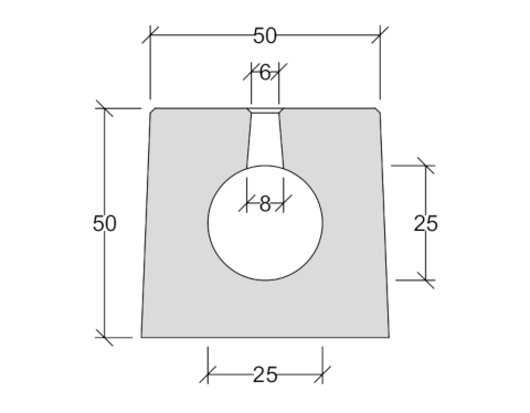 Technische Zeichnung CT 250 Rinne