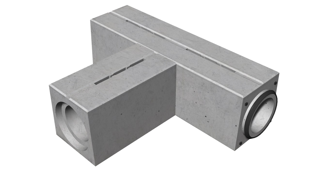 Rendering-entwaesserungsrinne-pfuhler-t-stueck-ACO-pfuhler
